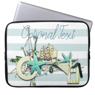 Starfish, Fishing Net & Tall Ship Nautical Laptop Sleeve