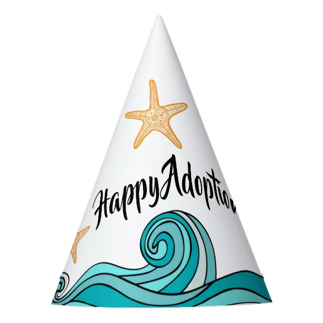 Starfish Happy Adoption Day Party Hat (Front)