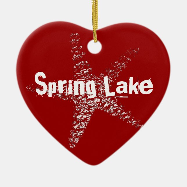 Starfish Heart Ornament  (Feature Your Town) (Front)