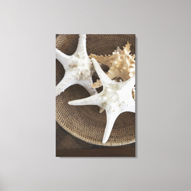 Starfish in a basket canvas print (Front)