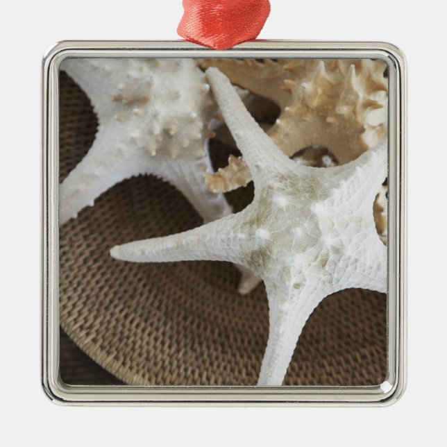 Starfish in a basket metal ornament (Front)
