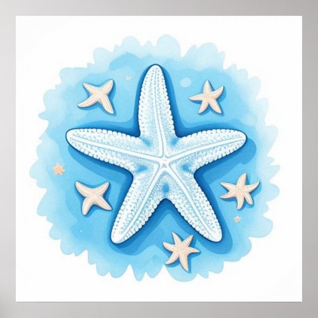 Starfish in Blue Poster (Front)