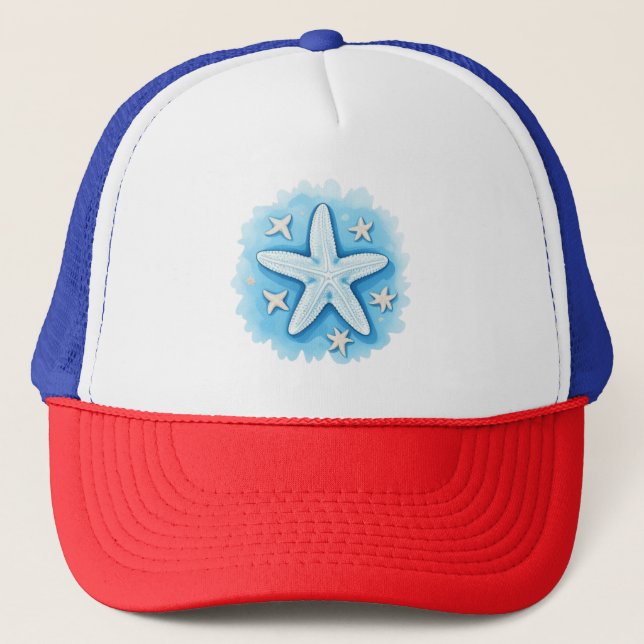 Starfish in Blue Trucker Hat (Front)