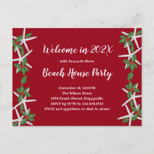Starfish in Holly Nouvel An's Eve Beach Invitation