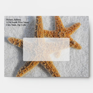 Starfish in Sand Beach Wedding Envelopes