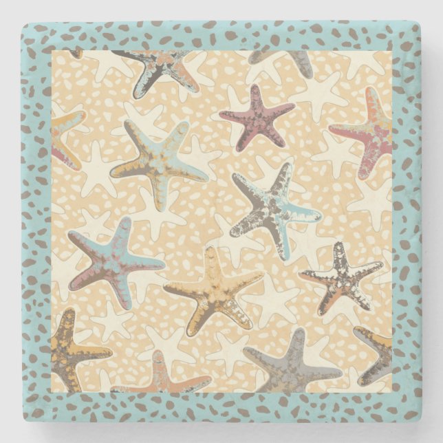 Starfish in the Sand Stone Coaster (Front)