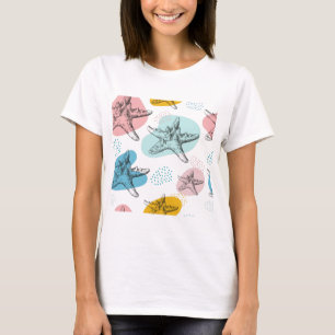 Starfish in trendy colors elegant pattern T-Shirt
