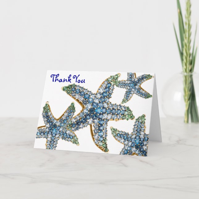 Starfish Jewellery Thank You (editable) Blank Note Card (Front)