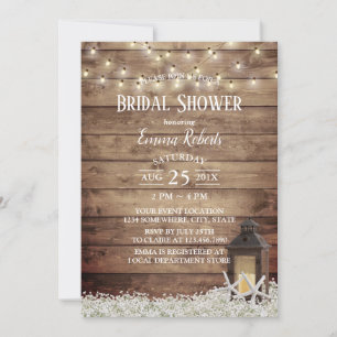 Starfish & Lantern Rustic Floral Bridal Shower Invitation