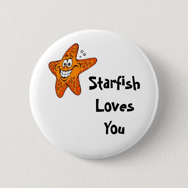 Starfish Loves You 2 Inch Round Button (Front)