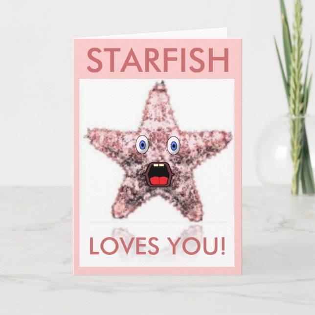 Starfish Loves You Valentine's Day Card (Front)