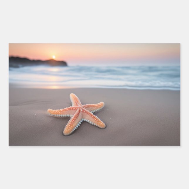 Starfish Lying on a Beach Sticker (Front)