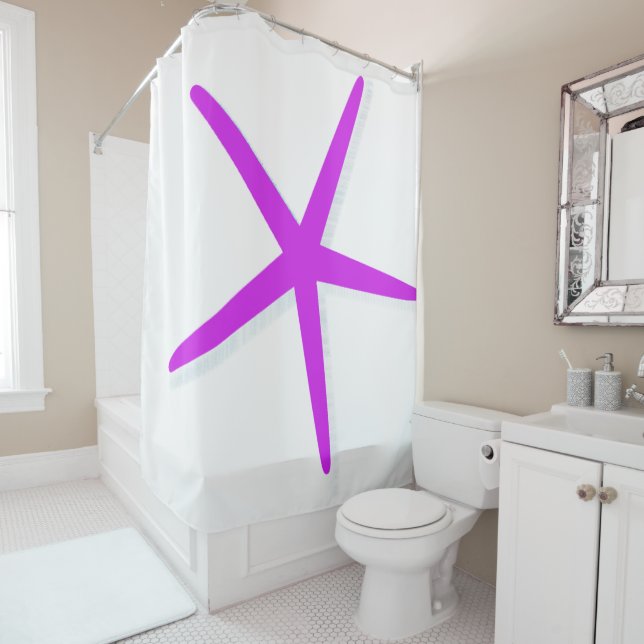 Starfish Magenta Violet Hot Pink Girls Room Decor (In Situ)