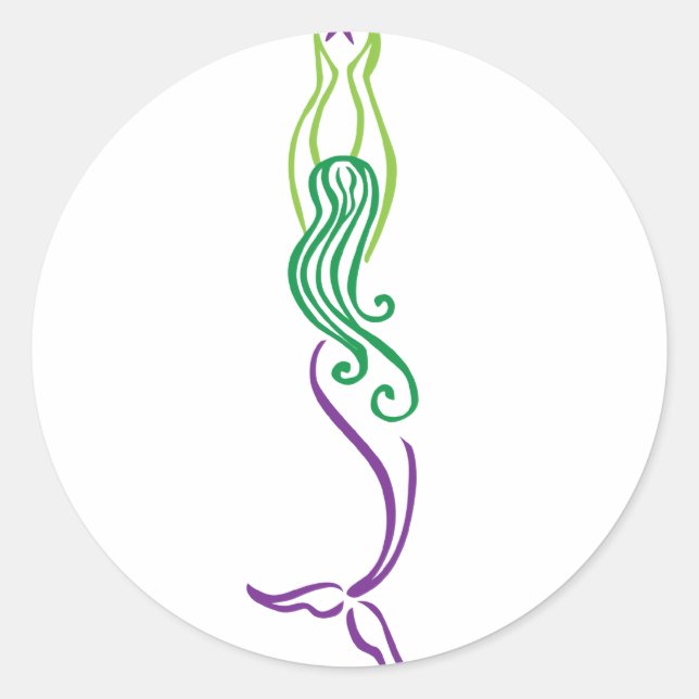 Starfish Mermaid Classic Round Sticker (Front)