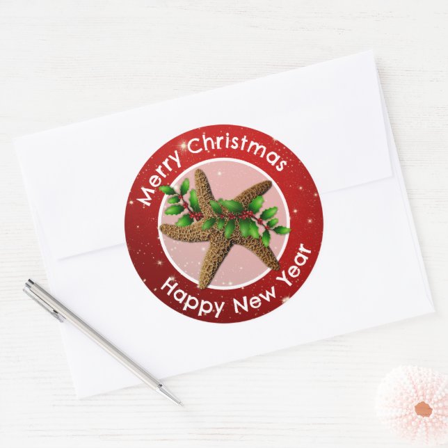 Starfish Merry Christmas Envelope seals (Envelope)