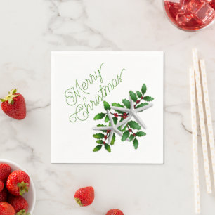 Starfish Merry Christmas Party Napkins