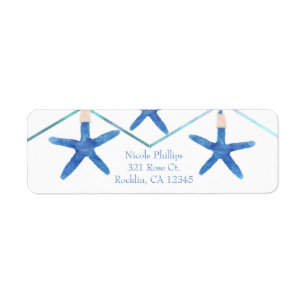 Starfish & Modern Lines Elegant Beach Invitation
