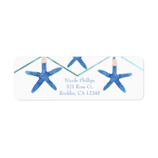 Starfish & Modern Lines Elegant Beach Invitation (Front)