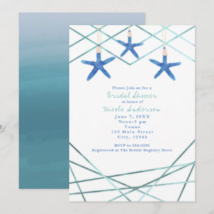 Starfish & Modern Lines Elegant Beach Invitations