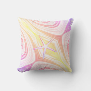 Starfish Multicolor Pink Abstract Mother's Day Outdoor Pillow