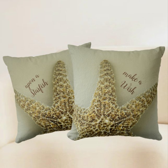 Starfish Natural Coastal Throw Pillow (Creator Uploaded)