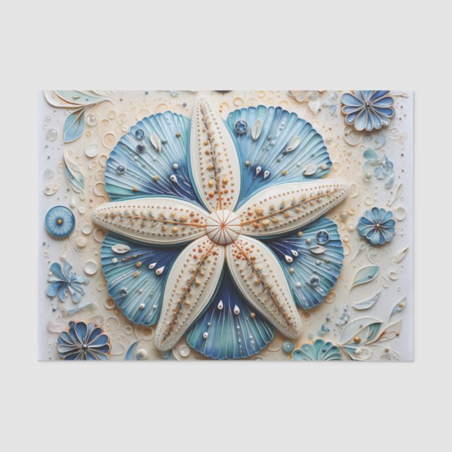 Starfish Nautical Coastal Beach Decoupage Tissue Paper (Front)