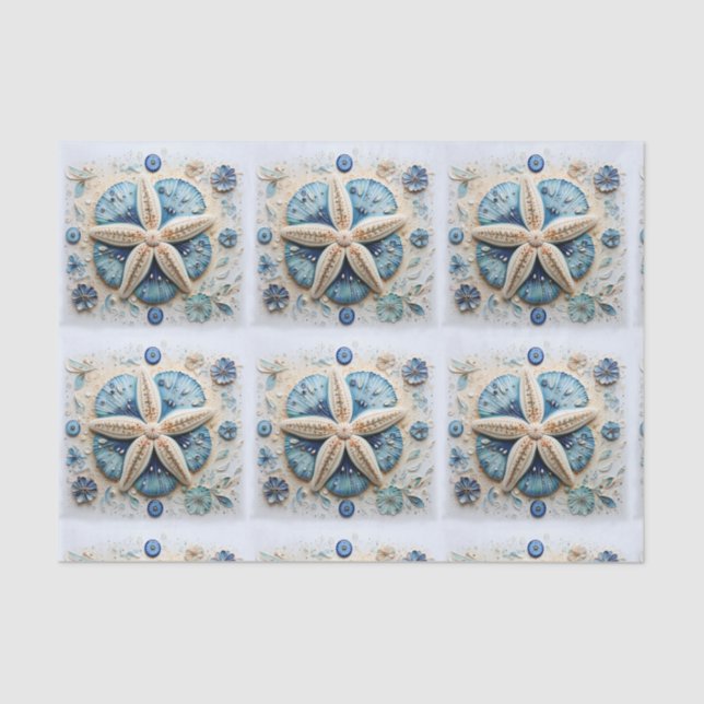 Starfish Nautical Coastal Beach Decoupage Tissue Paper (Front)