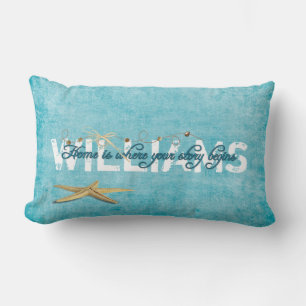 Starfish Nautical Name Lumbar Pillow