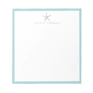 Starfish nautical simple personalized Stationery Notepad