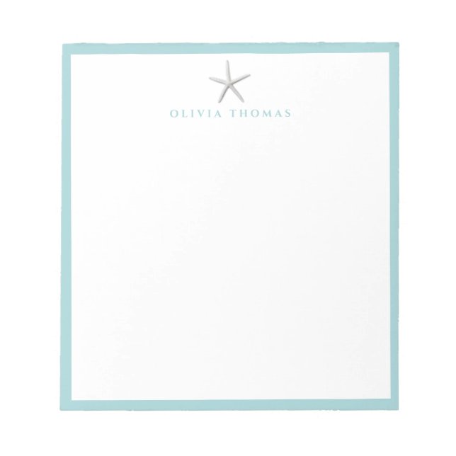 Starfish nautical simple personalized Stationery Notepad (Front)
