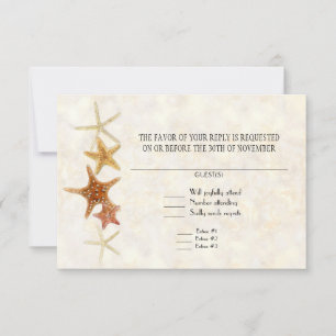 Starfish Nautilus Scallop Sea Shell Modern Pattern RSVP Card
