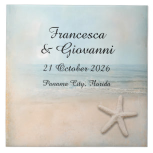 Starfish Ocean Beach Faded Vintage Look  Tile