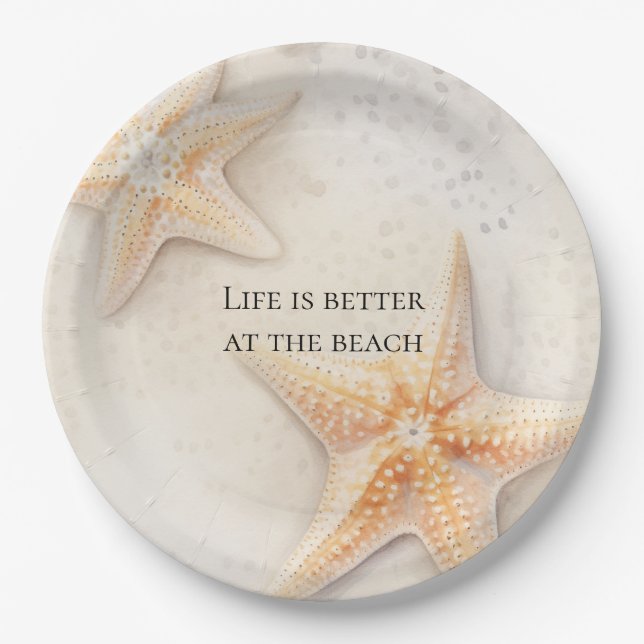 Starfish Ocean Beach  Paper Plate (Front)