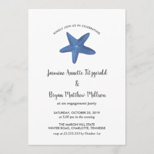 Starfish   Ocean Engagement Party Invitation