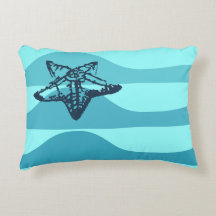 Starfish & Ocean Waves Lumbar Cushion