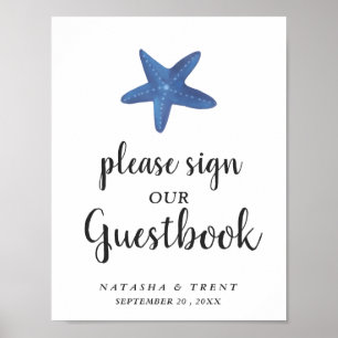 Starfish   Ocean Wedding Guestbook Sign