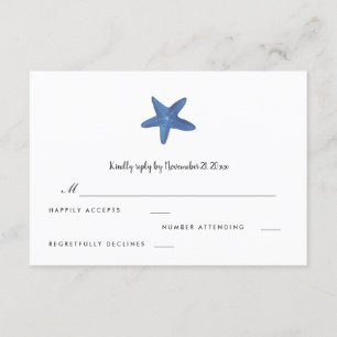 Starfish Ocean Wedding RSVP Card