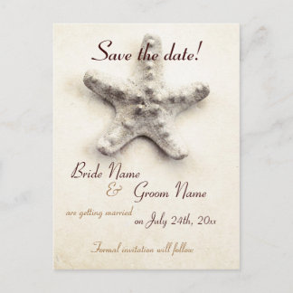 starfish - ocean whisper - save the date announcement postcard
