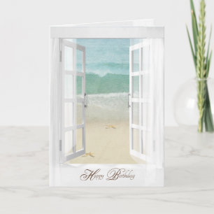 starfish ocean window birthday card