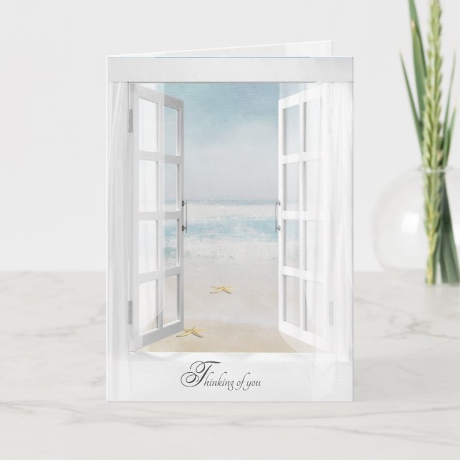 starfish ocean window thinking of you card (Front)