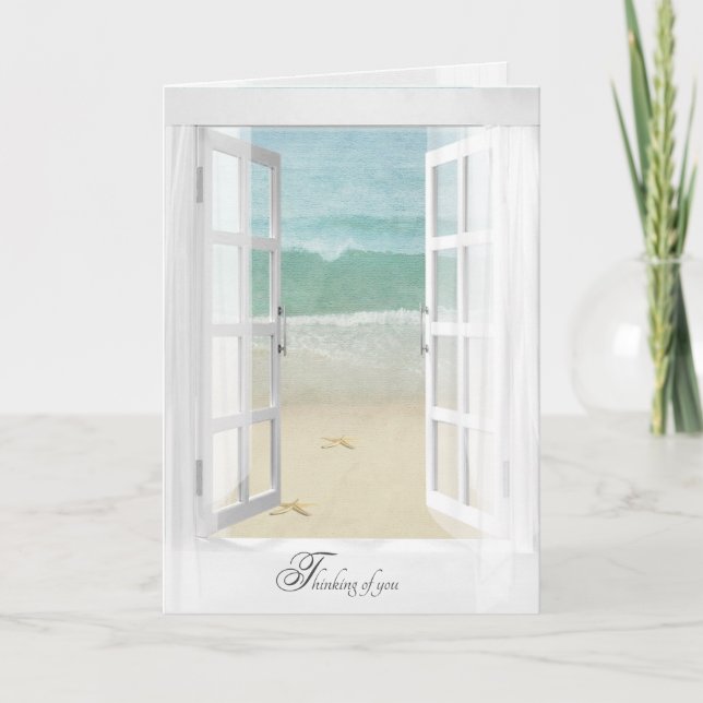 starfish ocean window thinking of you card (Front)