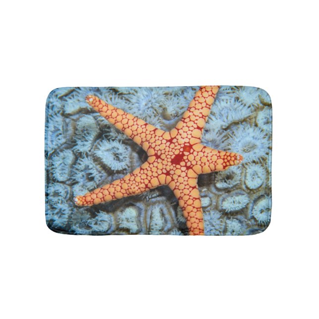 Starfish On A Coral With Polips Bath Mat (Front)
