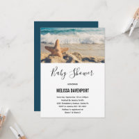 Starfish on a Sandy Beach Photograph Baby Shower