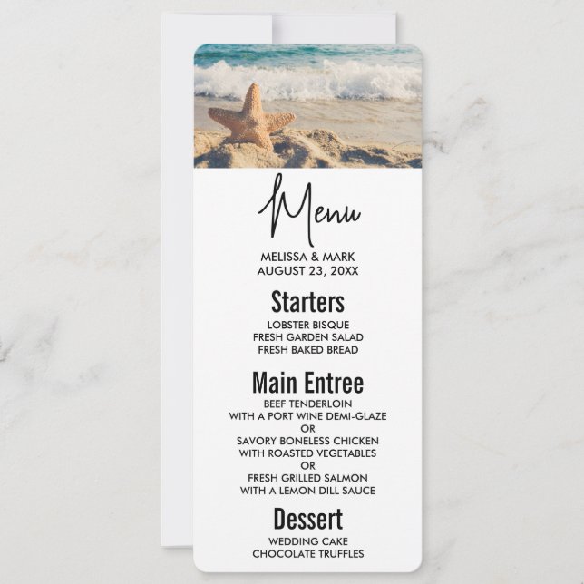 Starfish on a Sandy Beach Photograph Invitation (Front)