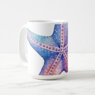 starfish on a small sticker coffee mug