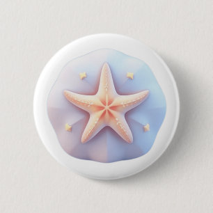Starfish on a Unique-Shaped Stone 2 Inch Round Button
