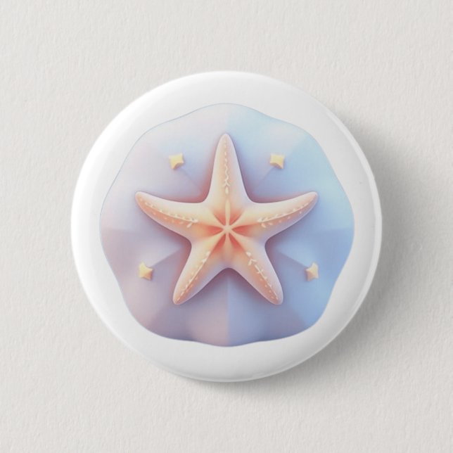 Starfish on a Unique-Shaped Stone 2 Inch Round Button (Front)