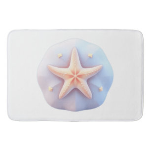 Starfish on a Unique-Shaped Stone Bath Mat