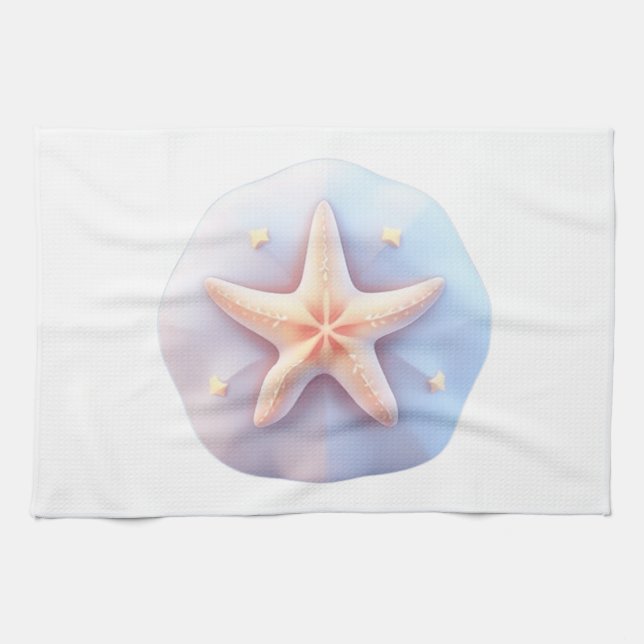 Starfish on a Unique-Shaped Stone Kitchen Towel (Horizontal)