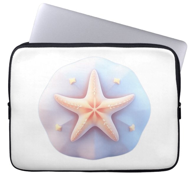 Starfish on a Unique-Shaped Stone Laptop Sleeve (Front)